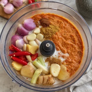 Aromaty i przyprawy w malakserze na pastę rendang