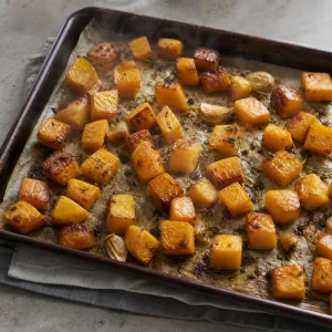 Roasted rutabaga cubes with tender centers and caramelized golden edges