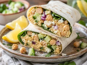 Mediterranean Chickpea Smash Wraps with Feta