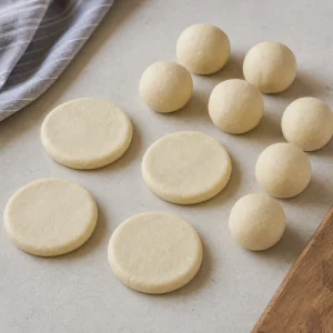 Masa balls flattened into thick rounds