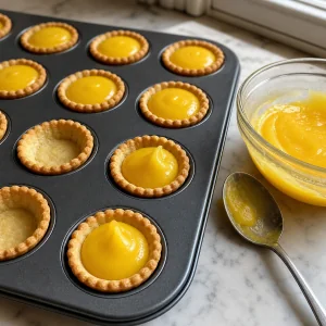 Crema al limone nei gusci delle tartellette