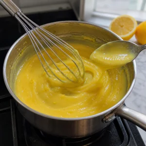 Crema al limone densa nel pentolino