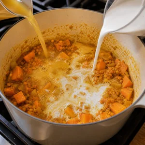 Curry Nutriente di Patate Dolci e Lenticchie con Spinaci