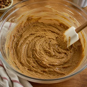 Creamed butter, brown sugar, and molasses in a bowl