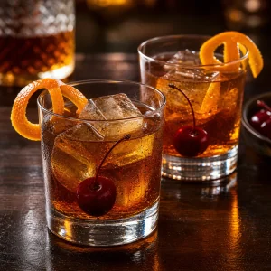 Mocktails old fashioned finalizados prontos para servir