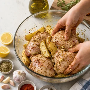 One-Pan Mediterranean Lemon Garlic Roast Chicken and Potatoes