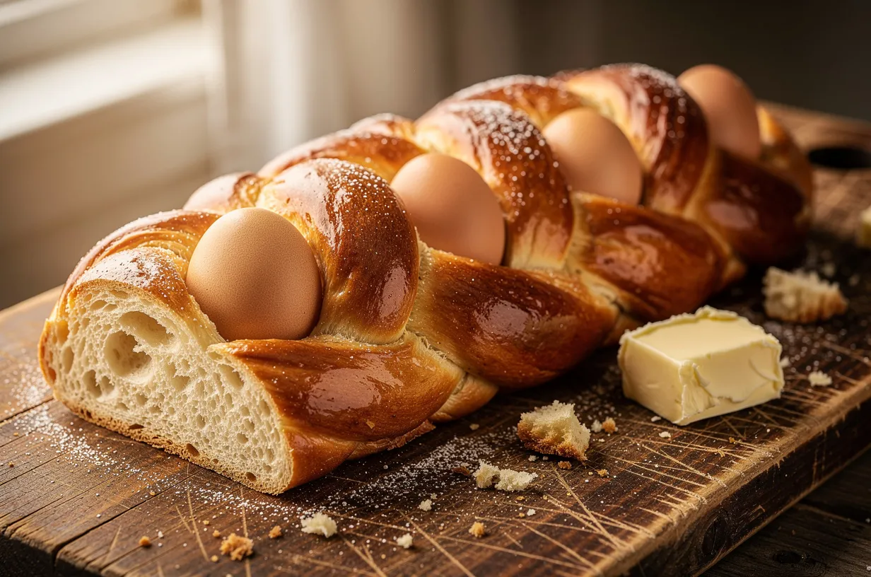 Pain de Pâques: French Easter Brioche with Whole Eggs