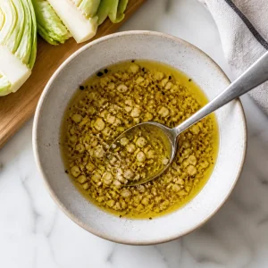 Garlic olive oil mixture with pepper in a small bowl