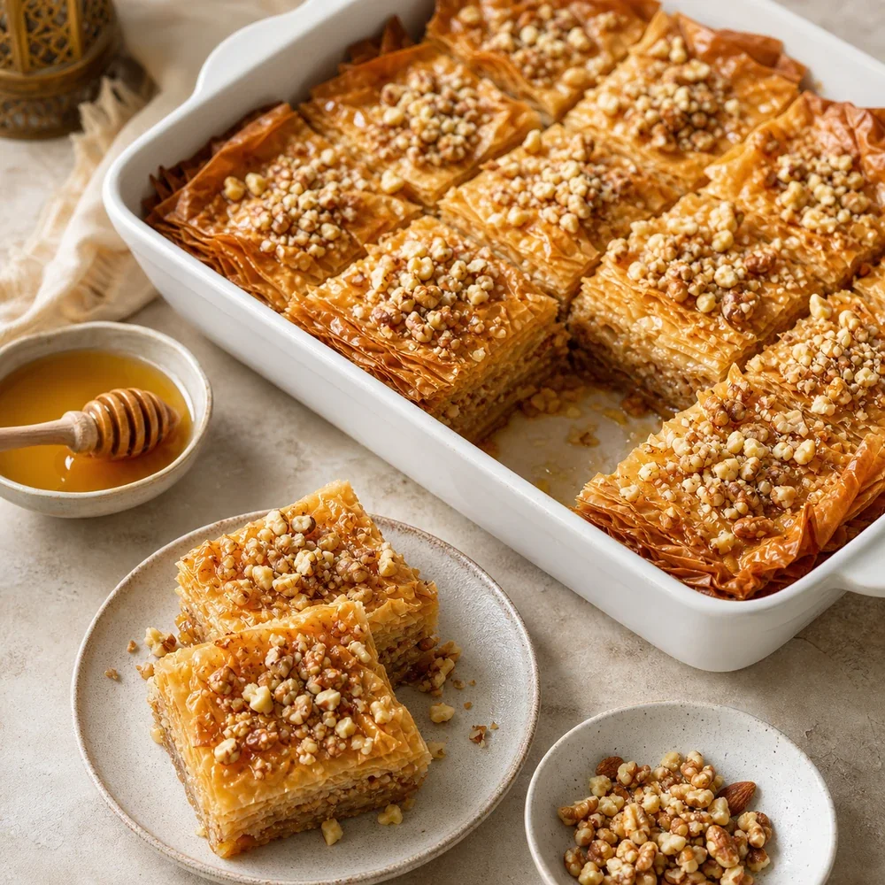 Ciasto Phyllo z Miodem i Orzechami