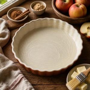 Rolled pastry crust fitted into a fluted tart pan