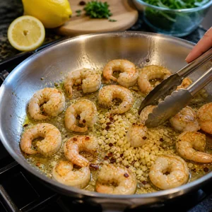 Zesty Lemon Garlic Shrimp with Arugula Salad