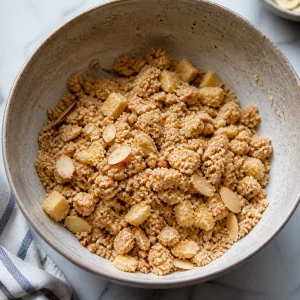 Bowl of coarse marzipan almond crumble