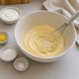 Cremige Butter-Eigelb-Masse für Sernik