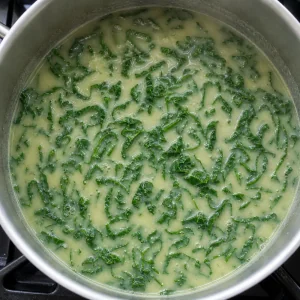Grünkohlstreifen in der Kartoffelsuppe