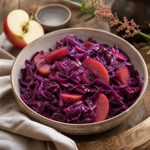 Sweet and Tangy Slow-Braised Red Cabbage with Apples