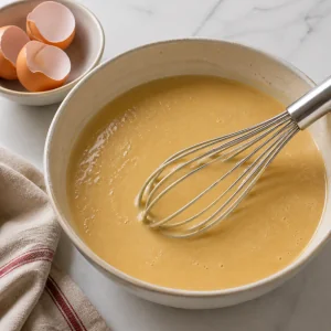 Crème à l érable lisse dans un bol avec un fouet