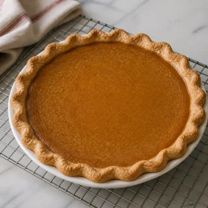 Tarte à l érable entière en train de refroidir sur une grille
