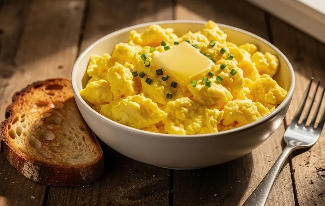 Quick Creamy Microwave Scrambled Eggs for Breakfast