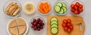 Rainbow Chicken and Hummus Bento Box for School