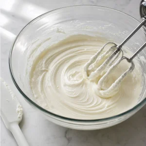 Cream cheese and powdered sugar beaten until smooth