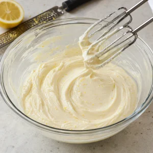 Lemon juice, vanilla, and zest mixed into the filling