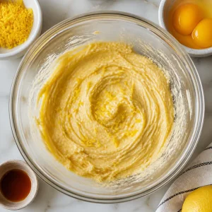 Smooth dough base with lemon zest mixed in