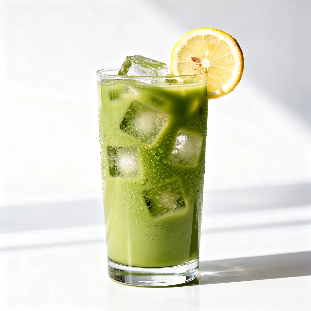 Limonada de Matcha Gelada com Limão Fresco