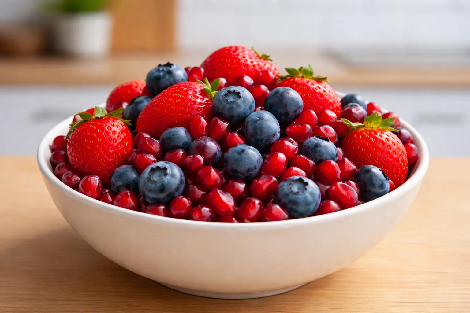 Refreshing Pomegranate Snack with Sweet Juicy Berries