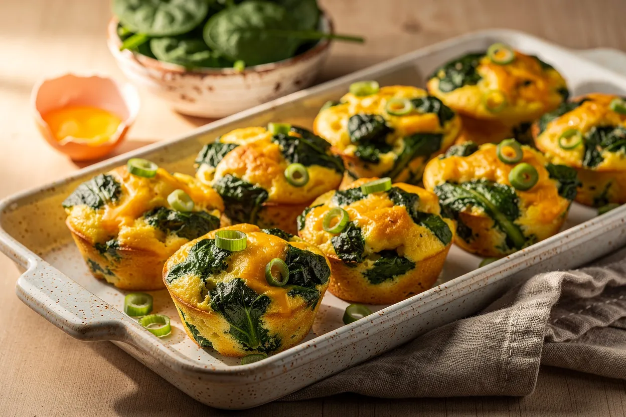 Riboflavin-Rich Spinach and Egg Breakfast Muffins