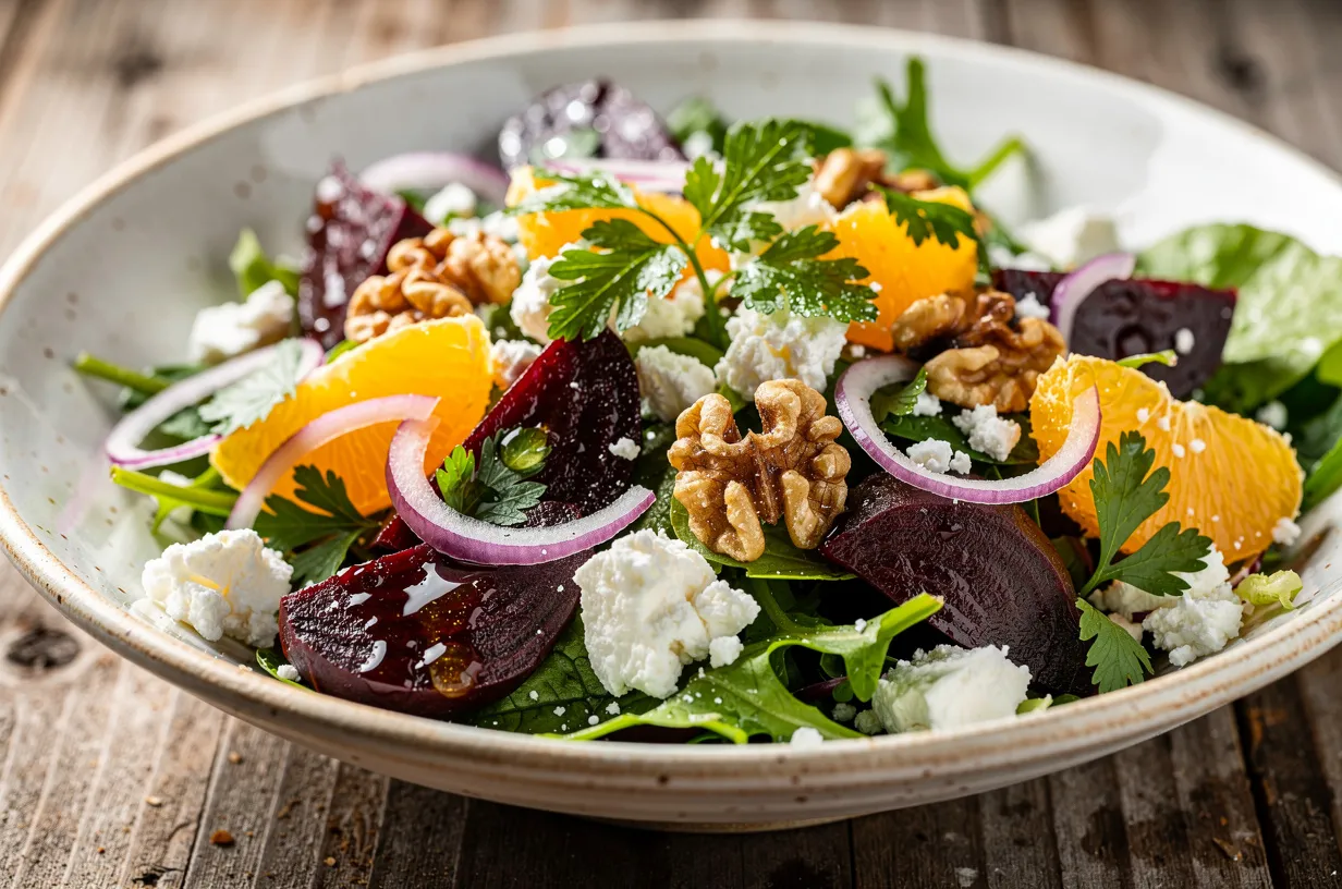Gerösteter Rote-Bete-Salat mit Feta, Kräutern & Zitrus