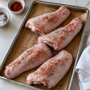 Alas de Pavo Asadas con Papas Crujientes y Hierbas Aromáticas