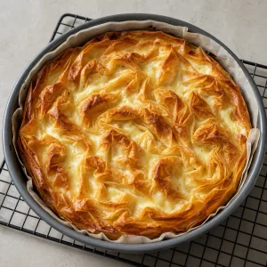 Pastel rizado de leche horneado con la crema cuajada en el molde