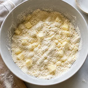 Flour and cold butter mixed into pea-size pieces
