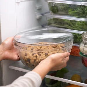 Galette dough wrapped and placed in the refrigerator to chill