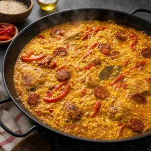 Arroz com açafrão a cozinhar destapado