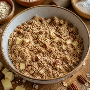 Streusel grueso de avena con azúcar moreno y nueces