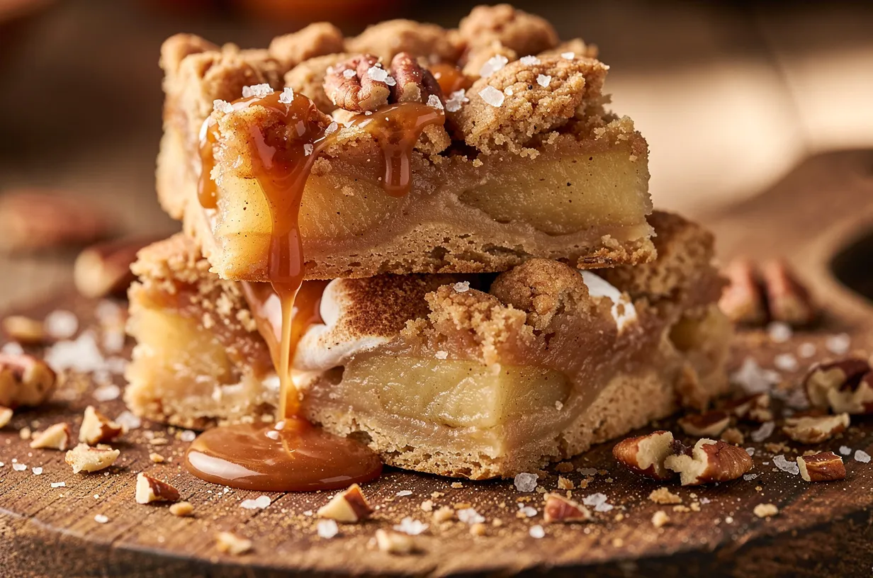 Salted Caramel Apple Marshmallow Squares with Streusel