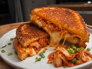 Sándwich de Queso con Kimchi y Mantequilla de Gochujang