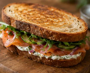 Smoked Salmon Sourdough Sandwiches with Herbed Cream Cheese
