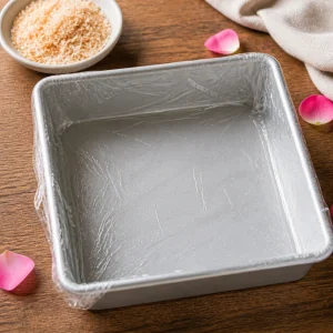 Teglia quadrata rivestita di pellicola per gelatina al latte