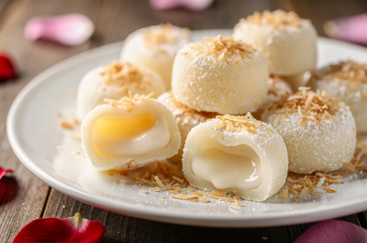 Silky Milk Jelly Candies with Coconut and Rosewater