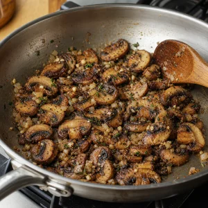 Browned mushrooms with shallot, garlic, and thyme