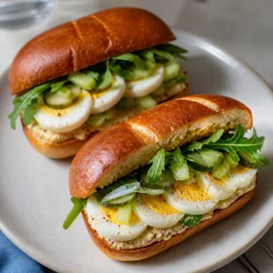 Fertige Eier-Sandwiches auf einem Teller