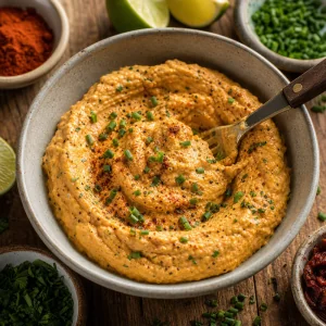 Farce de jaunes au chipotle fumé dans un bol