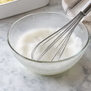 Egg white and water whisked until loose and foamy