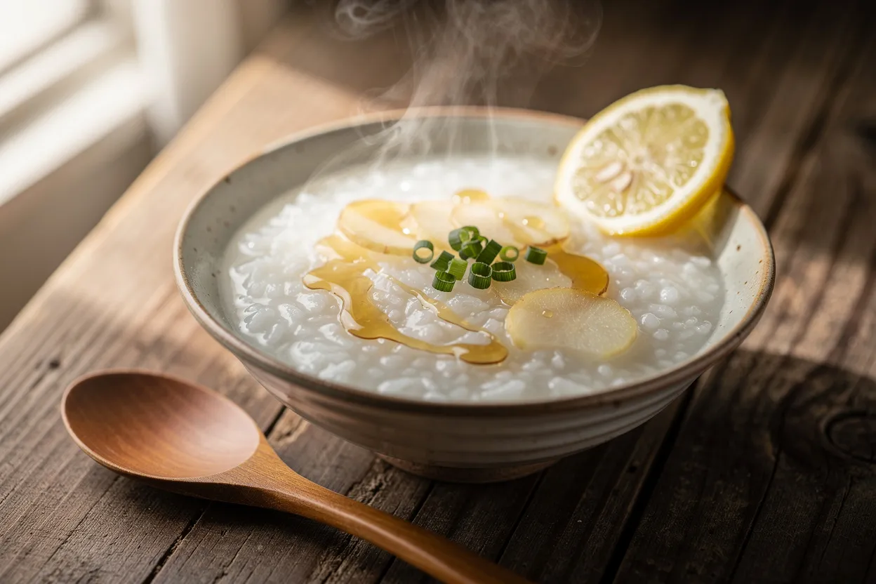 Soothing Ginger-Lemon Honey Rice Porridge for Sick Days