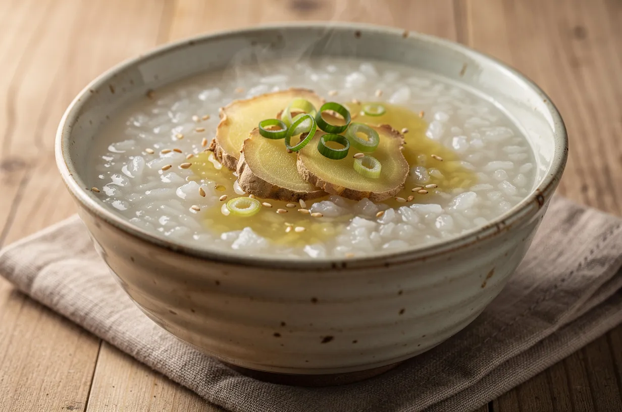 Soothing Ginger Rice Congee for Pregnancy Nausea Relief
