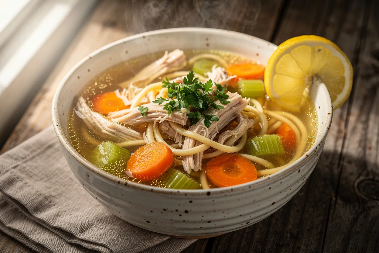 Soothing Lemon-Ginger Chicken Soup for Cold Relief