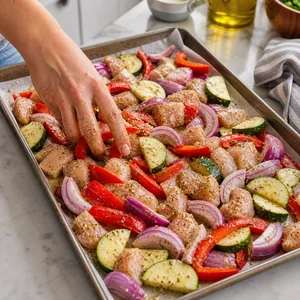 Sheet Pan Mediterranean Chicken Bowls with Lemon Tahini