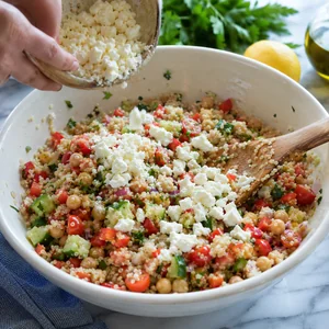 Mediterranean Quinoa Salad with Chickpeas and Feta